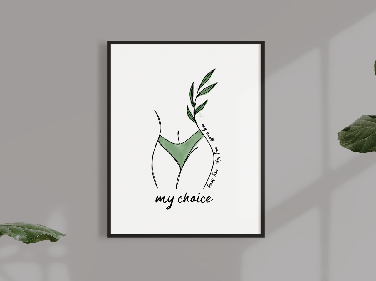 My Body My Choice Line Art Print