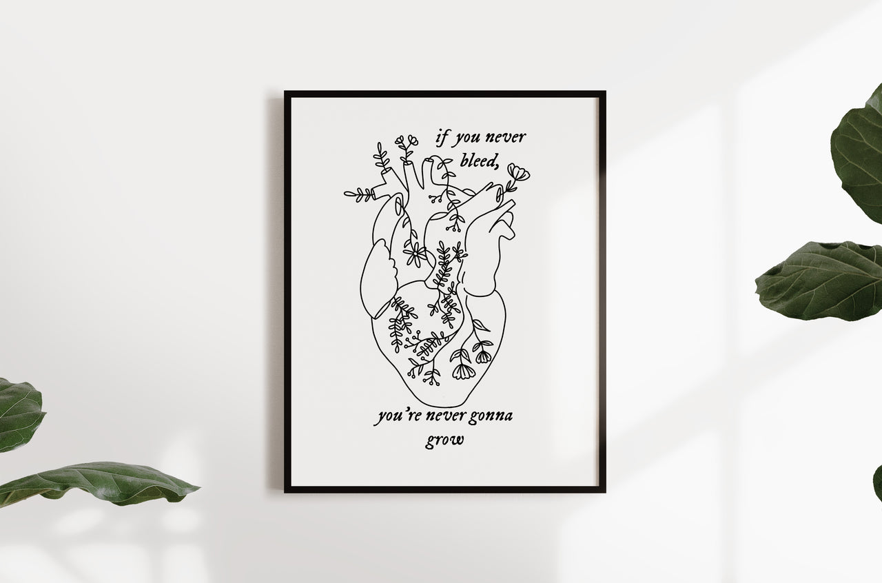 If You Never Bleed You're Never Gonna Grow Print