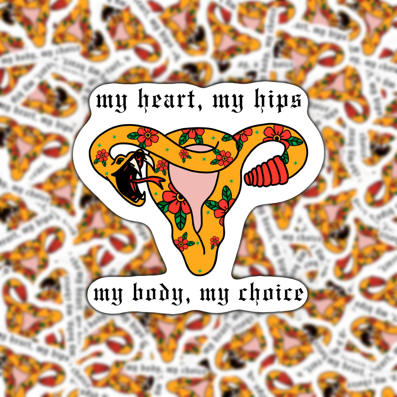 My Body My Choice Snake Sticker