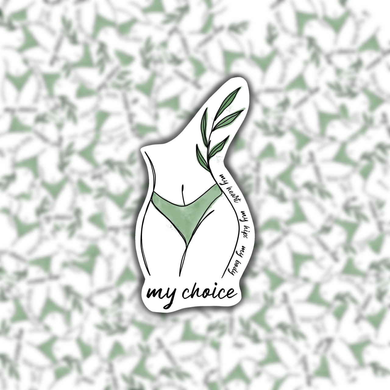 My Body My Choice Line Art Sticker
